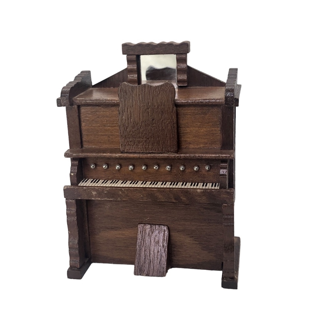 Vintage Miniature Dollhouse Wood Upright Piano by Price Products